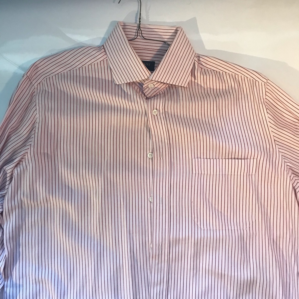 Long sleeve dress shirt like new red and white